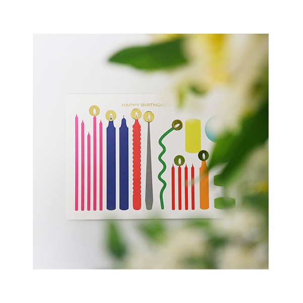 B&#039;Day Card with Candle Light Sticker
